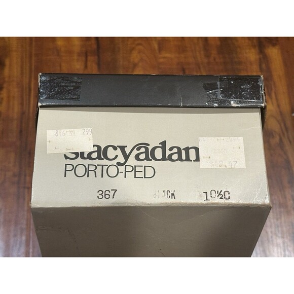 Men’s Stacy Adams Porto-Ped Black Pebbled Leather Sole Dress Shoes Size 10.5 NOS main image 10